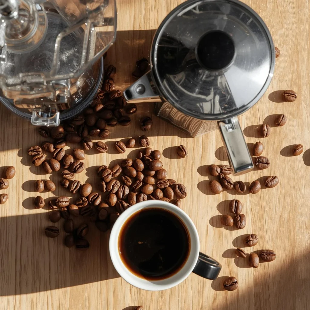coffebeans on table