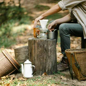 beanovax men in forest with coffee